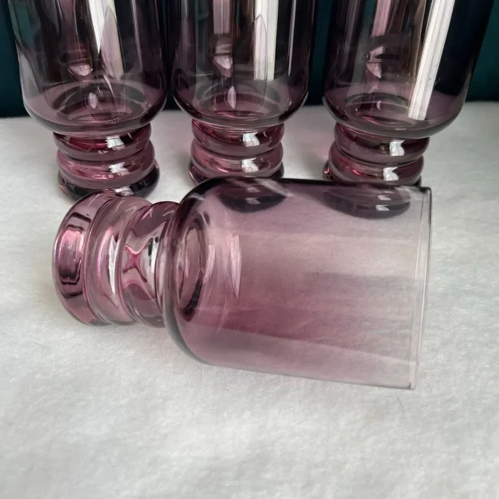 Set of 4 Lexi Cafe Glass in Blackberry Purple